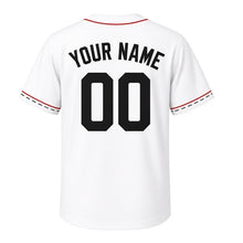 Load image into Gallery viewer, Crosstown Bus Milwaukee Baseball Jersey in Route White, back view with your name and number – custom block name and number with road-dash sleeves
