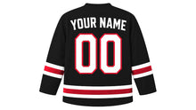 Load image into Gallery viewer, Cuba Original Hockey Jersey in Black, back view with your name and number