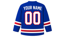 Load image into Gallery viewer, Cuba Original Hockey Jersey in Blue, back view with your name and number