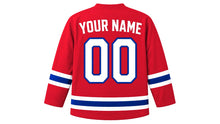 Load image into Gallery viewer, Cuba Original Hockey Jersey in Red, back view with your name and number