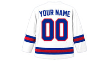 Load image into Gallery viewer, Cuba Original Hockey Jersey in White, back view with your name and number