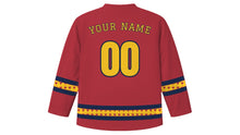 Load image into Gallery viewer, Culture Day Original Hockey Jersey in Autumn Crimson, back view with your name and number