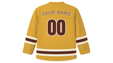 Load image into Gallery viewer, Cusco Original Hockey Jersey in Highland Gold, back view with your name and number