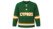 Load image into Gallery viewer, Cyprus Original Hockey Jersey in Forest Green, front view – custom name and number