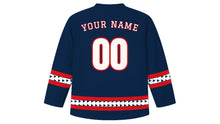 Load image into Gallery viewer, Czech Independence Day Original Hockey Jersey in Navy, back view with your name and number