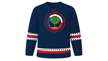 Load image into Gallery viewer, Czech Independence Day Original Hockey Jersey in Navy, front view – custom name and number
