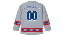 Load image into Gallery viewer, Czech Independence Day Original Hockey Jersey in Silver, back view with your name and number