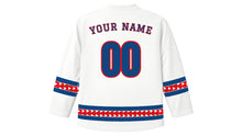 Load image into Gallery viewer, Czech Independence Day Original Hockey Jersey in White, back view with your name and number