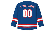 Load image into Gallery viewer, Czech Statehood Day Original Hockey Jersey in Blue, back view with your name and number
