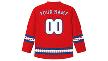 Load image into Gallery viewer, Czech Statehood Day Original Hockey Jersey in Red, back view with your name and number