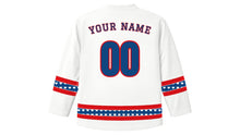 Load image into Gallery viewer, Czech Statehood Day Original Hockey Jersey in White, back view with your name and number