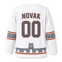 Load image into Gallery viewer, Czechia Bohemian Castle Bridge Original Hockey Jersey in Mist White, back view with your name and number