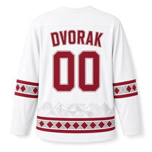 Load image into Gallery viewer, Czechia Crystal Glass Original Hockey Jersey in Clear Crystal, back view with your name and number