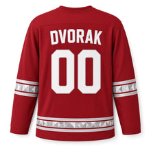 Load image into Gallery viewer, Czechia Crystal Glass Original Hockey Jersey in Ruby Glass, back view with your name and number