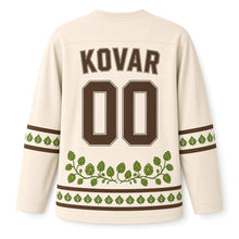 Load image into Gallery viewer, Czechia Hop Field Original Hockey Jersey in Foam Cream, back view with your name and number