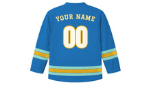 Load image into Gallery viewer, Da Nang Original Hockey Jersey in Ocean Blue, back view with your name and number