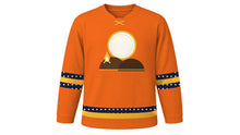 Load image into Gallery viewer, Daeboreum Original Hockey Jersey in Fire Orange, front view – custom name and number
