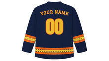 Load image into Gallery viewer, Daeboreum Original Hockey Jersey in Night Navy, back view with your name and number