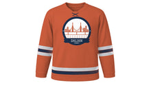Load image into Gallery viewer, Dalian Original Hockey Jersey in Tram Car Red, front view – custom name and number