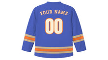 Load image into Gallery viewer, Dallas Original Hockey Jersey in Bluebonnet, back view with your name and number