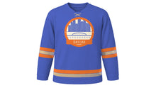 Load image into Gallery viewer, Dallas Original Hockey Jersey in Bluebonnet, front view – custom name and number