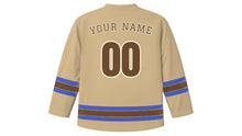 Load image into Gallery viewer, Dallas Original Hockey Jersey in Prairie Tan, back view with your name and number