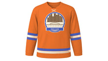 Load image into Gallery viewer, Dallas Original Hockey Jersey in Sunset Orange, front view – custom name and number