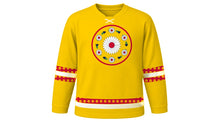 Load image into Gallery viewer, Danish Constitution Day Original Hockey Jersey in Daisy Yellow, front view – custom name and number