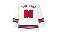 Load image into Gallery viewer, Danish Constitution Day Original Hockey Jersey in White, back view with your name and number