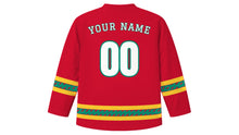 Load image into Gallery viewer, Dano Festival Original Hockey Jersey in Red, back view with your name and number