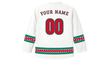 Load image into Gallery viewer, Dano Festival Original Hockey Jersey in White, back view with your name and number