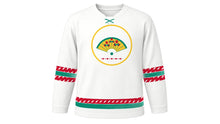 Load image into Gallery viewer, Dano Festival Original Hockey Jersey in White, front view – custom name and number
