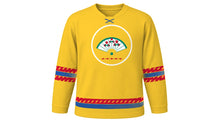 Load image into Gallery viewer, Dano Festival Original Hockey Jersey in Yellow, front view – custom name and number