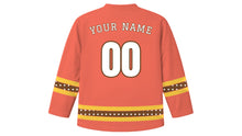Load image into Gallery viewer, Dar es Salaam Original Hockey Jersey in Coral, back view with your name and number