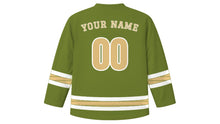 Load image into Gallery viewer, Day of Arafah Original Hockey Jersey in Olive Green, back view with your name and number