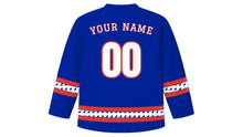 Load image into Gallery viewer, Day of Reconciliation Original Hockey Jersey in Navy Blue, back view with your name and number
