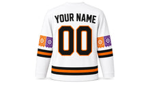 Load image into Gallery viewer, Day of the Dead Original Hockey Jersey in White, back view with your name and number