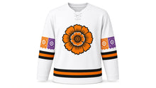 Load image into Gallery viewer, Day of the Dead Original Hockey Jersey in White, front view – custom name and number