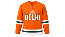 Load image into Gallery viewer, Delhi Original Hockey Jersey in Orange, front view – custom name and number