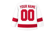 Load image into Gallery viewer, Denmark Original Hockey Jersey in White, back view with your name and number