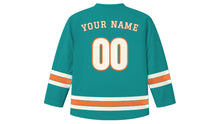 Load image into Gallery viewer, Denpasar Original Hockey Jersey in Ocean Teal, back view with your name and number