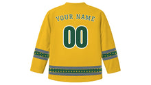 Load image into Gallery viewer, Denver Original Hockey Jersey in Aspen Gold, back view with your name and number