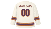 Load image into Gallery viewer, Detroit Original Hockey Jersey in Ivory, back view with your name and number