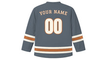 Load image into Gallery viewer, Detroit Original Hockey Jersey in Motor Steel Grey, back view with your name and number