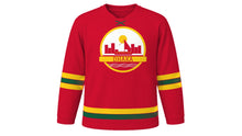 Load image into Gallery viewer, Dhaka Original Hockey Jersey in Red, front view – custom name and number