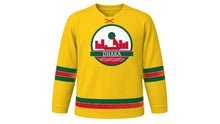 Load image into Gallery viewer, Dhaka Original Hockey Jersey in Rickshaw Yellow, front view – custom name and number