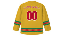 Load image into Gallery viewer, Dhanteras Original Hockey Jersey in Gold, back view with your name and number
