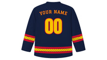 Load image into Gallery viewer, Dia de la Hispanidad Original Hockey Jersey in Navy, back view with your name and number