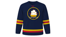 Load image into Gallery viewer, Dia de la Hispanidad Original Hockey Jersey in Navy, front view – custom name and number
