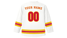 Load image into Gallery viewer, Dia de la Hispanidad Original Hockey Jersey in White, back view with your name and number